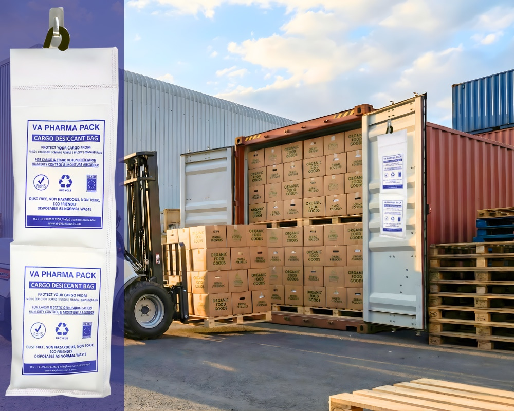 Desiccant bag for packaged food exports